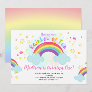 Rainbow Birthday Einladung, Regenbogen des Fun Inv Einladung