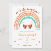 Rainbow Birthday Einladung Wasserfarbe Regenbogen (Vorderseite)