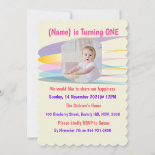 Rainbow Birthday Einladungskarte Einladung