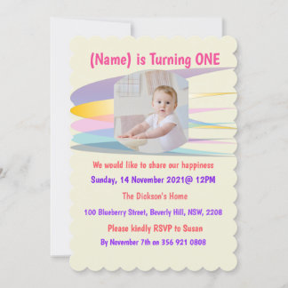 Rainbow Birthday Einladungskarte Einladung