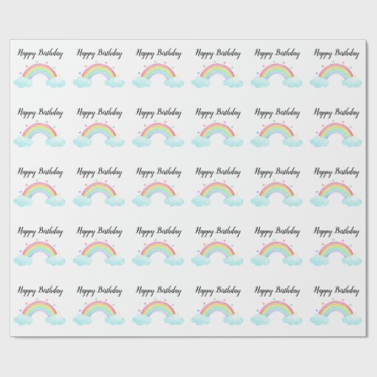 Rainbow Birthday Geschenkpapier (Flach)