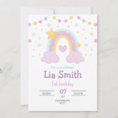 Rainbow Birthday Invasion Girls Boho Rainbow Einladung (Vorderseite)