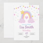 Rainbow Birthday Invasion Girls Boho Rainbow Einladung (Vorne/Hinten)