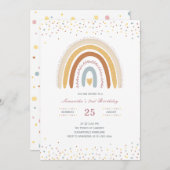 Rainbow Birthday Invitation Girls Einladung (Vorne/Hinten)