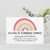 Rainbow Birthday Invite Einladung (Stehend Vorderseite)