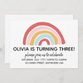 Rainbow Birthday Invite Einladung (Vorne/Hinten)