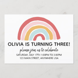 Rainbow Birthday Invite Einladung