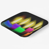 Rainbow Birthday Kerzen auf schwarz Pappteller (Gewinkelt)