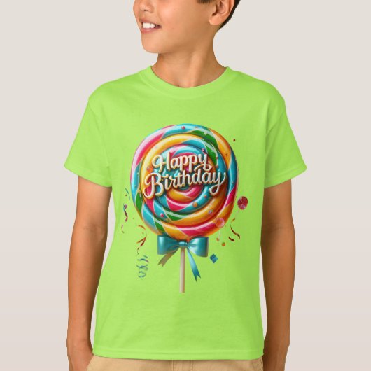 Rainbow Birthday Lollipop T-Shirt (Vorderseite)