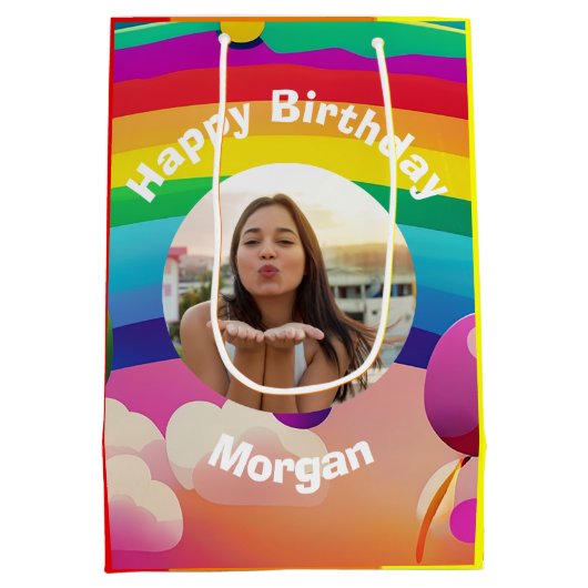 Rainbow Birthday Mittlere Geschenktüte (Rückseite)