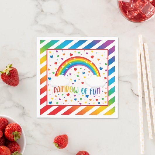 Rainbow Birthday Napkin Serviette (Beispiel)