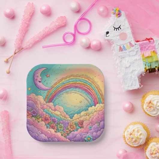 rainbow Birthday or Shower  Pappteller (Party)