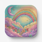rainbow Birthday or Shower  Pappteller (Vorderseite)