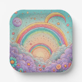 rainbow Birthday or Shower Pappteller (Vorderseite)