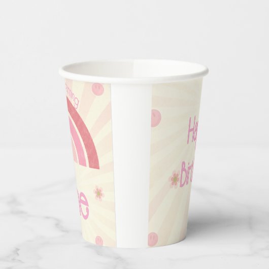 Rainbow Birthday Pappbecher (Links)