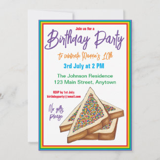 Rainbow Birthday Party Australian Fairy Brot Food Einladung