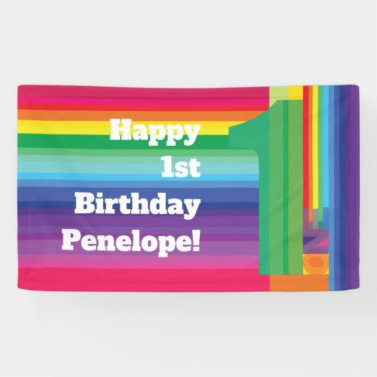 Rainbow Birthday Party Banner (Horizontal)