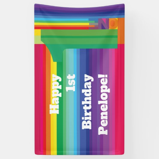 Rainbow Birthday Party Banner (Vertikal)