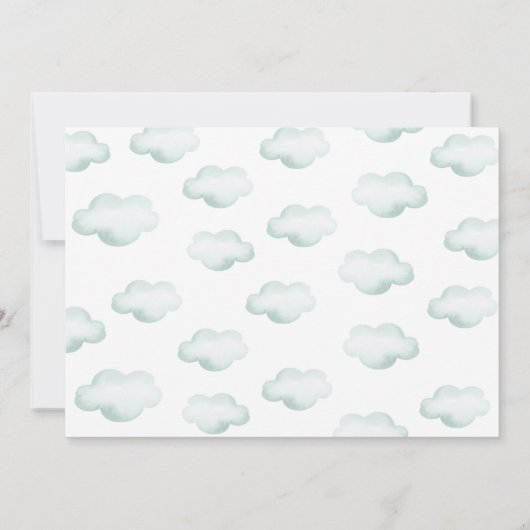 Rainbow Birthday Party Clouds Watercolor Girl Einladung (Rückseite)