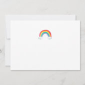 Rainbow Birthday Party Clouds Watercolor Girl Einladung (Rückseite)