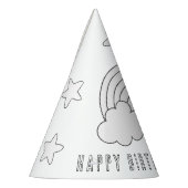 Rainbow Birthday Party - Color Your Own Party Hat Partyhütchen (Links)