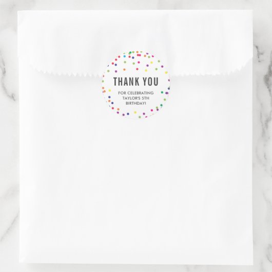 Rainbow Birthday Party Danke Stickers (Tasche)