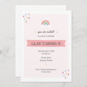 Rainbow Birthday Party Einladung (Vorne/Hinten)