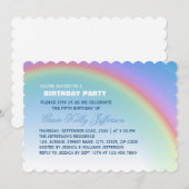 Rainbow Birthday Party Einladung (Vorne/Hinten)