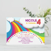 Rainbow Birthday Party Einladung (Stehend Vorderseite)