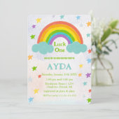 Rainbow Birthday Party Einladung (Stehend Vorderseite)
