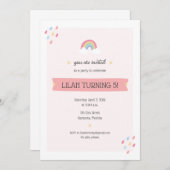 Rainbow Birthday Party Einladung (Vorne/Hinten)