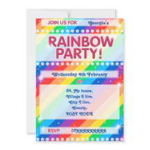 Rainbow Birthday Party Einladung anpassbar