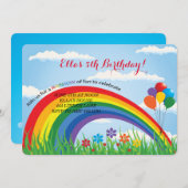 Rainbow Birthday Party Einladungen (Vorne/Hinten)