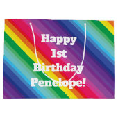 Rainbow Birthday Party Große Geschenktüte (Rückseite)