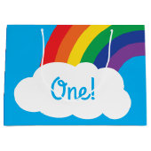Rainbow Birthday Party Große Geschenktüte (Vorderseite)