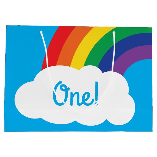 Rainbow Birthday Party Große Geschenktüte (Rückseite)