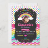 Rainbow Birthday Party Invest Card Foto Einladung (Vorderseite)