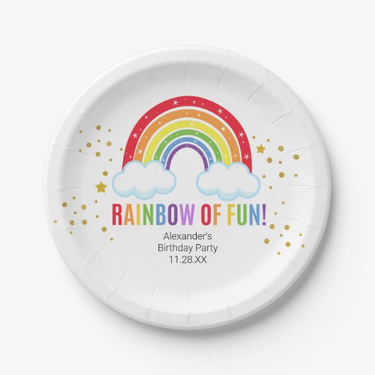 Rainbow Birthday Party Paper Plate Pappteller (Vorderseite)