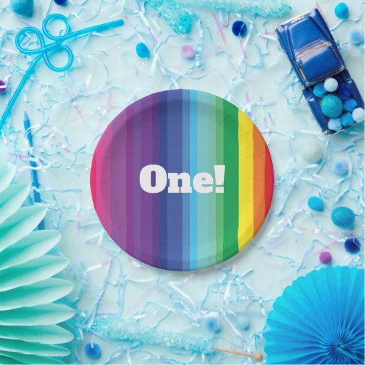 Rainbow Birthday Party Pappteller (Party)