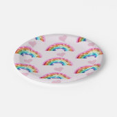  Rainbow Birthday Party Pappteller (Schrägansicht)