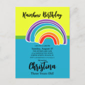 Rainbow Birthday Party Postkarte (Vorderseite)