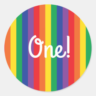 Rainbow Birthday Party Runder Aufkleber