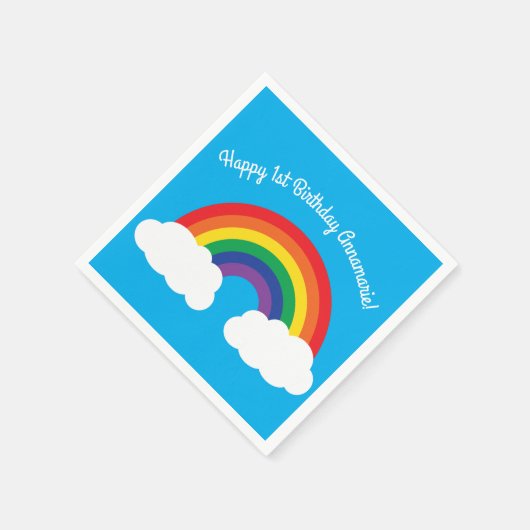 Rainbow Birthday Party Serviette (Ecke)