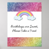 Rainbow Birthday Party Sign Poster (Vorne)