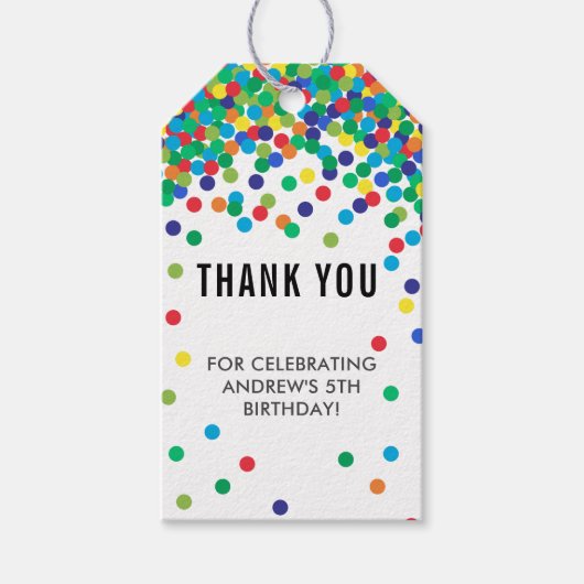 Rainbow Birthday Party Vielen Dank für Ihre Unters Geschenkanhänger (Vorderseite)