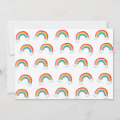 Rainbow Birthday Party Wolken Wasserfarbe Mädchen Einladung (Rückseite)