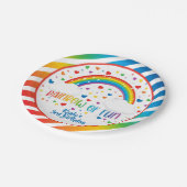 Rainbow Birthday Plate - Custom Pappteller (Schrägansicht)