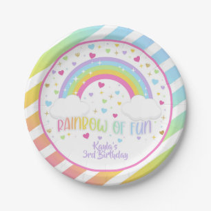 Rainbow Birthday Plate - Pastell - Custom Pappteller