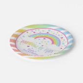 Rainbow Birthday Plate - Pastell - Custom Pappteller (Schrägansicht)