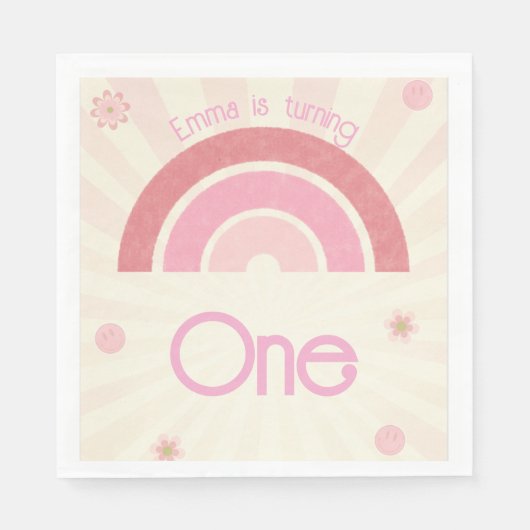 Rainbow Birthday Serviette (Vorderseite)